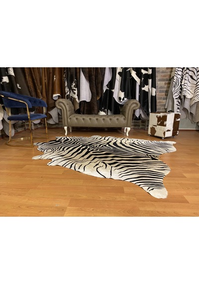Hakiki Deri Dana Postu Beyaz Zebra Baskılı 190 X 225 Cm - 2261201000049