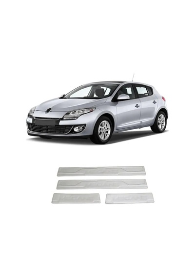 Renault Megane 2 Uyumlu 2004-2010 Krom Kapı Eşiği 4 Parça Paslanmaz Çelik