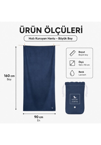 Dock And Bay Hızlı Kuruyan Havlu Essential L Deep Sea Navy Lacivert