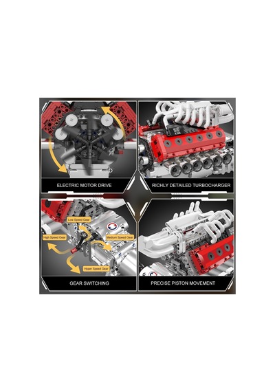 Mould King V12 Engine Model Kit +1366 Parça