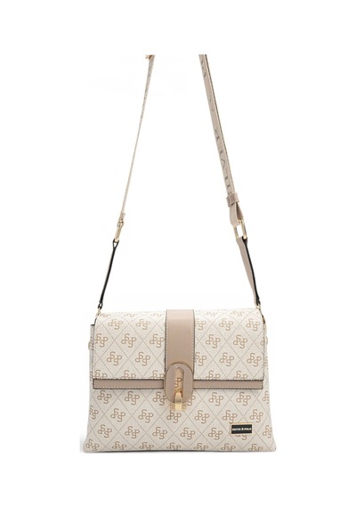 Silver & Polo Silver Polo Bej - Kum Monogram Kadın Çapraz Çanta Sp1287