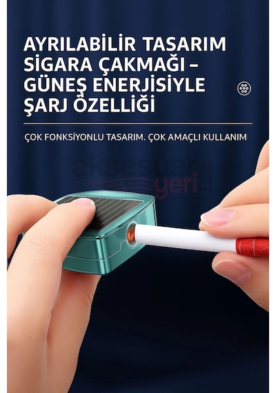 Araç İçi Küllük Lüks Güneş Enerjili Çakmaklı Seramik Deri Detaylı Premium Model