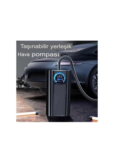 Tr H-9293 Akıllı Dijital Hava Kompresörü, 4000mah, 150psı, Şarjlı, Araç Lastik Top Şişirme Genel