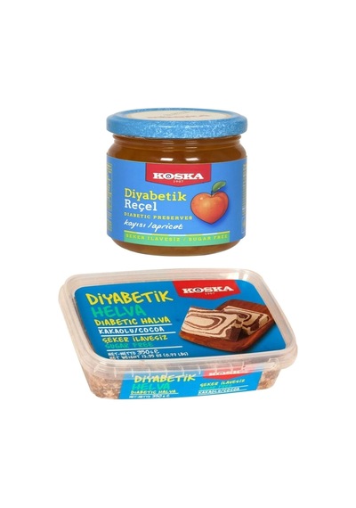 Diyabetik Kayıs Reçeli Diyabetik Kakaolu Helva Seti 2'li Set
