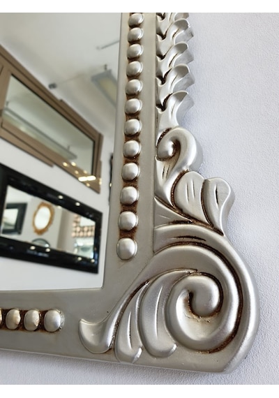 Ayna Denizi Lady Silver Model Gümüş Renk Dekoratif Ayna Gümüş