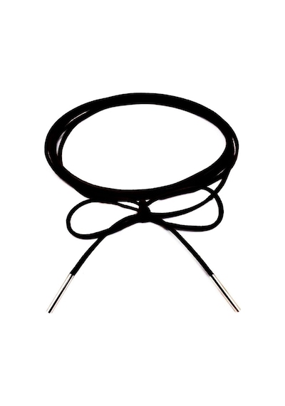Siyah Renk Kadın Süet Bağcıklı Choker Kolye Renkli