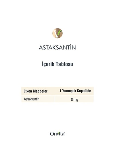 Onvita Astaksantin 8 Mg 30 Kapsül