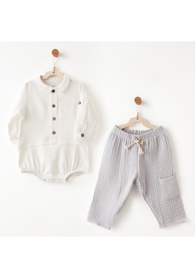 Andywawa Gentelman Erkek Bebek Takım Ac26706 Gri