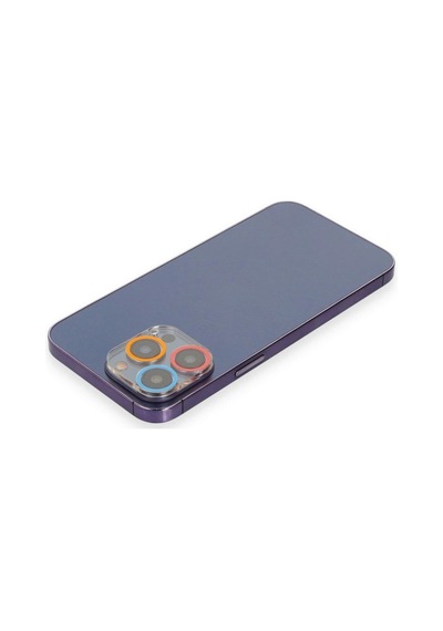 Apple iPhone Uyumlu, 13 Pro Max Renkli Kamera Lens Koruma Cam - Pembe-mavi Çok Renkli