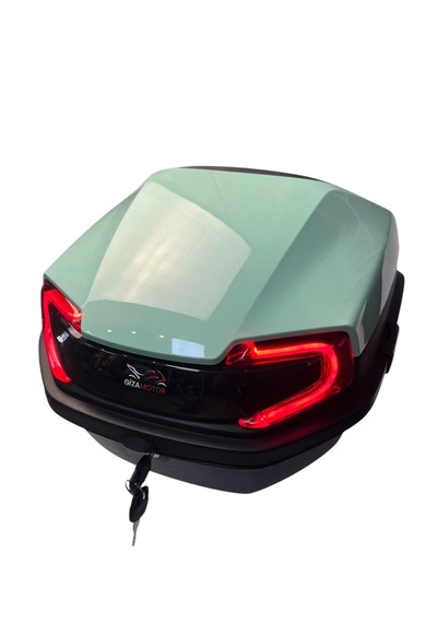 Işıklı + Sırt Dayamalı 33 Litre Motosiklet Çantasısu Yeşili Su Yeşili