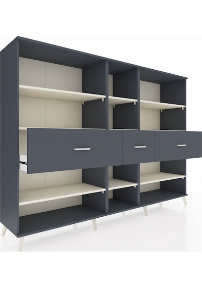 Hyperion Dolap 9 Raflı 3 Çekmeceli 220x44x163 Antrasit-aytaşı/an Antrasit-aytaşı/antrasit Hyperion Dolap 9 Raflı 3 Çekmeceli 220x44x163 Antrasit-aytaşı/an Antrasit-aytaşı/antrasit