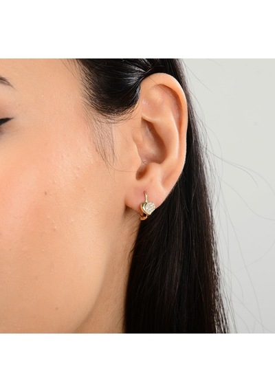 Goldkupe 14 Ayar Altın Taşlı Kalp J Küpe 2,22 Gr-2498