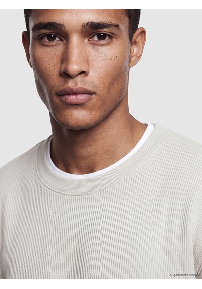 Lcw Vision Bej Bisiklet Yaka Fitilli Erkek Sweatshirt