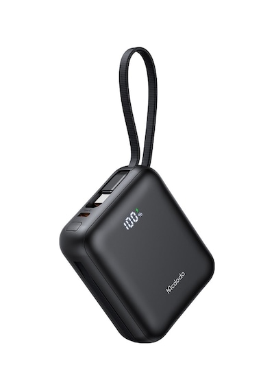 Mcdodo Mc-8620 10000mah 22.5w Pd Hızlı Şarj Dahili Kablolu Powerbank Siyah