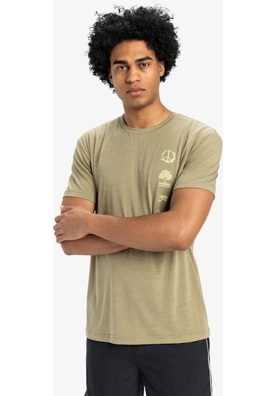 Quiksilver Quıksılver Coastal Run Ss Erkek Aloe Heather T-shırt Eqykt04372-tmsh Bej