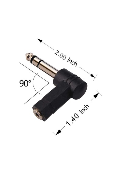 Stereo 6.3 Mm Erkek To 3.5 Mm Dişi 90 Derece Çevirici Aparat