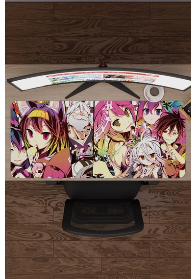 No Game No Life Anime V2 - 90x40 Xxl Gaming Kauçuk Kaymaz Taban Mouse Pad Fare Altlığı