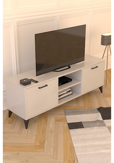 Mosse Tv Sehpası Tv Ünitesi Televizyon Sehpası Beyaz 140 Cm Beyaz