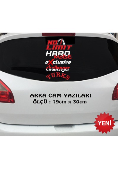 no limit hard mode cam yazısı etiket sticker araba yazısı