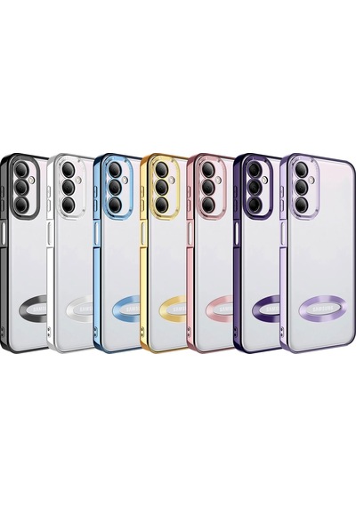 Noktaks - Samsung Galaxy Uyumlu M14 - Kılıf Kamera Korumalı Tatlı Sert Omega Kapak - Gümüş