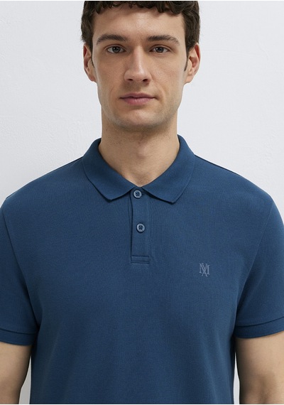 Mavi - Mavi Mühür Logo İşlemeli Mavi Polo Tişört 8804370764