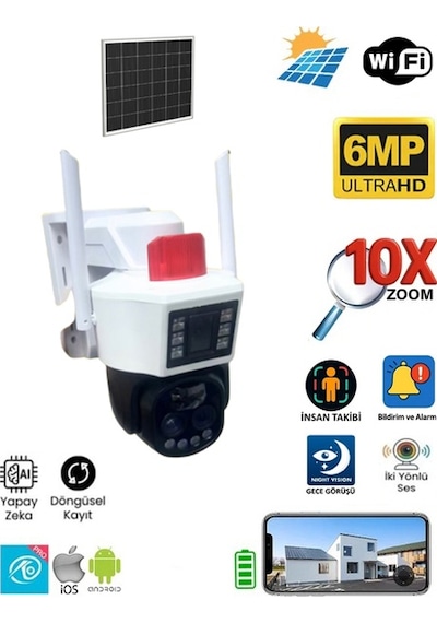 O-kam 8060 Wifi Solar 10x Optik Zoom Ptz Kamera