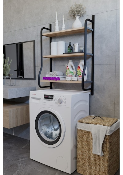 Morpanya Bony Çamaşır Makinesi Üstü Düzenleyici Raf Banyo Dolabı Rafı Makina Üstü Dolap Raf Ceviz Morpanya Bony Çamaşır Makinesi Üstü Düzenleyici Raf Banyo Dolabı Rafı Makina Üstü Dolap Raf Ceviz