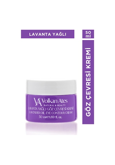 Volkan Ates Natural & Beauty Lavanta Yağlı Göz Çevresi Kremi Cam Kavanoz 50 ML
