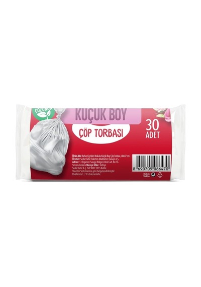 Kokulu Çöp Torbası, Küçük Boy Bahar Çiçekleri 40 X 47 Cm 30 Adet/rulo 2li Paket