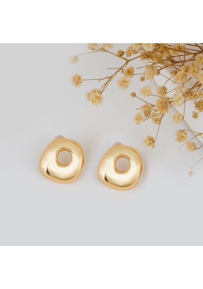 Asimetrik Delikli Kadın Küpe Gold - 612387448 Gold