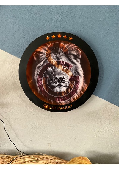 Galatasaray Baskılı Bluetooth Bağlantılı Rgb Led Işıklı Tablo