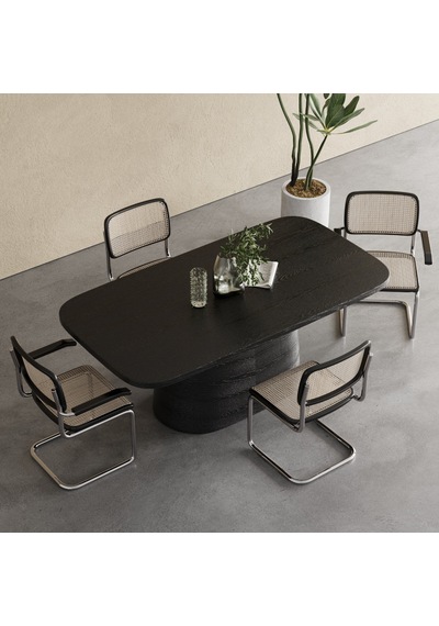Barocco İtalyan Still Oval Ahşap Yemek Masası 100x180 Siyah Barocco İtalyan Still Oval Ahşap Yemek Masası 100x180 Siyah