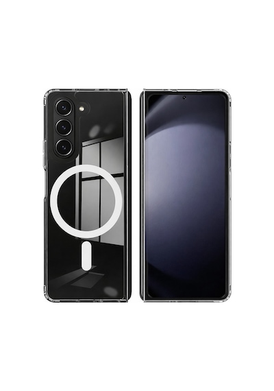 Samsung Galaxy Z Fold 7 Uyumlu Kamera Korumalı Magsafe Wireless Şarj Özellikli Lüks Şeffaf Silikon Telefon Kılıfı