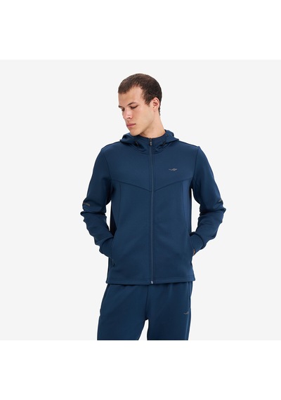 Lescon Mavi Erkek Fermuarlı Kapüşonlu Sweatshirt 26n-1163