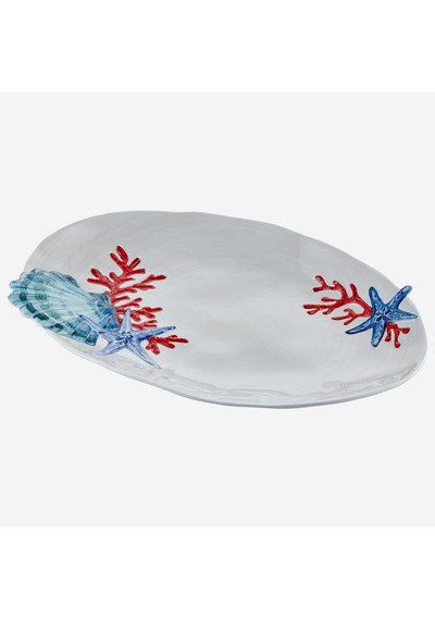 Beyaz Melamin Servis Tabağı 43 Cm