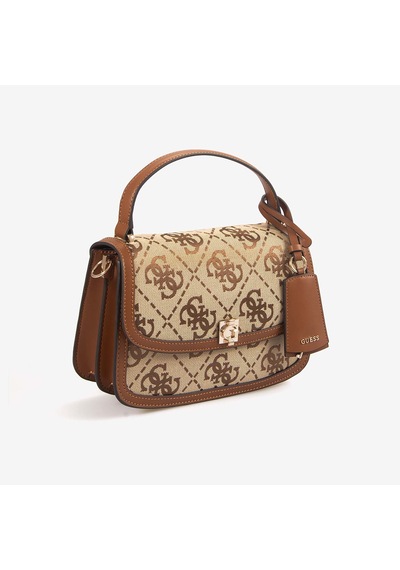 Guess Kadın Vegan Audrey Logo Postacı & Çapraz Çantası Hwjg9755210 Kahverengi