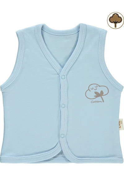 Civil Baby Bebek Organik Yelek 0-12 Açık Mavi