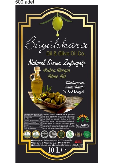 Büyükkarcı Naturel Sızma Zeytinyağı Teneke 10 L