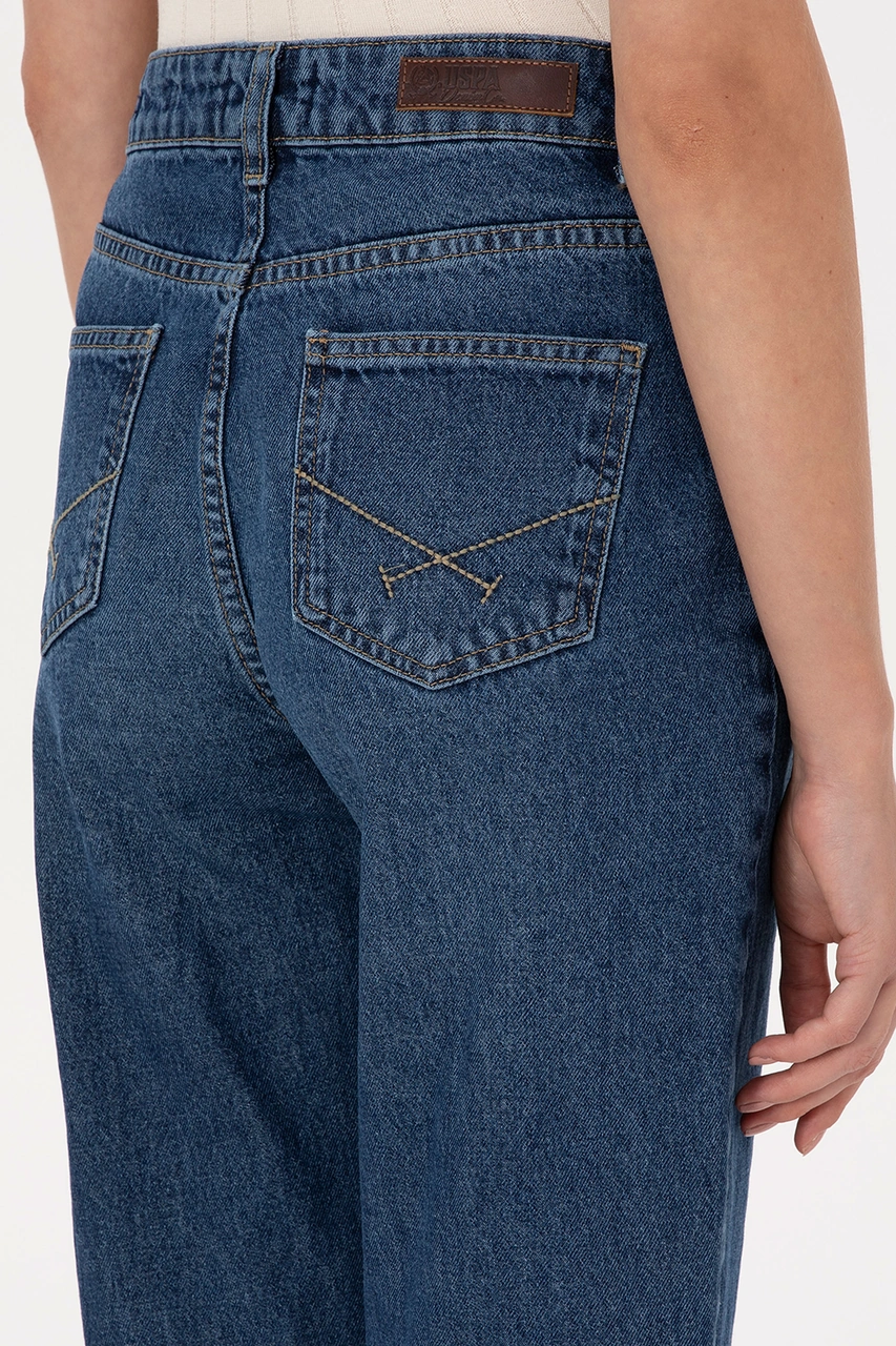 U.S. Polo Assn. Kadın Mavi Jean Straight Fit Pantolon 50316592-DN0022