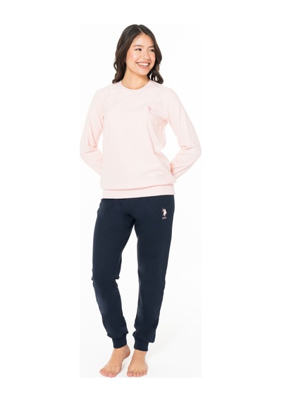 U.S. Polo Assn. Kadın Pamuklu Lisanslı Pijama Takımı 20125 Pembe