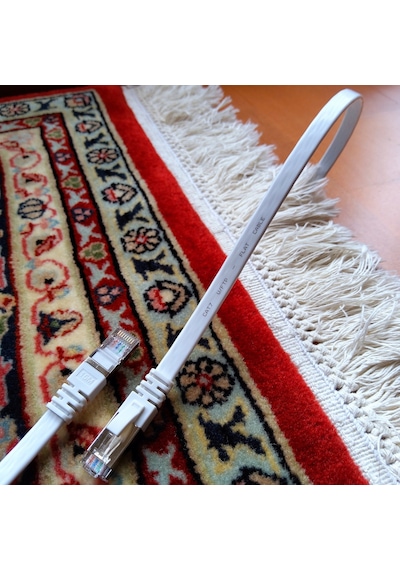 5 adet IRENIS CAT7 Kablo Yassı FTP LAN Kablosu, 50 cm Siyah