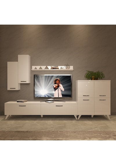 Decoraktiv Eko 6 Slm Std Retro Tv Ünitesi Tv Sehpası Beyaz