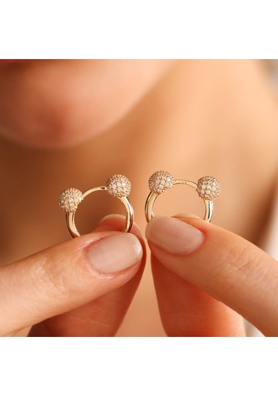 Sembol Gold Sallantılı Altın Küpe Tfn Form 2,0 cm