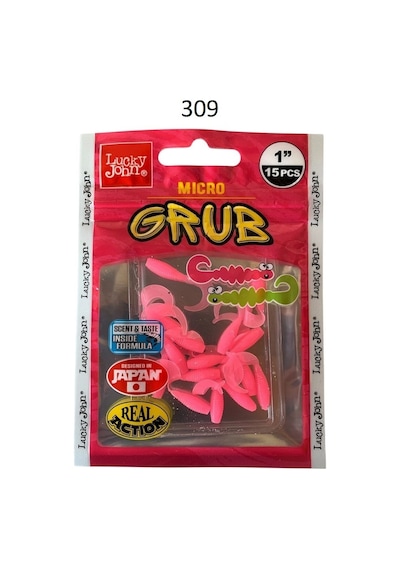 Lucky John Micro Grub 1'' 2.5cm Silikon Yem 15'li Paket 309