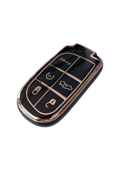Fiat Egea Cross Uyumlu Smart Anahtar Kumanda Kılıf Siyah - Gold