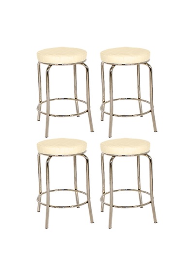 Bar Taburesi 4 Adet - Krem Çok Renkli