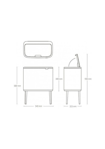 Brabantia Çöp Kutusu 36 Lt Dokunmatik Bo Touch Mat Siyah 315824 Siyah