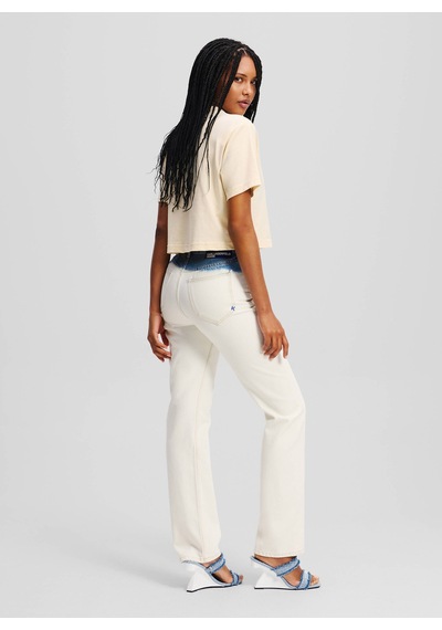 Karl Lagerfeld Jeans Beyaz Kadın Pamuklu Denim Pantolon A2w10035