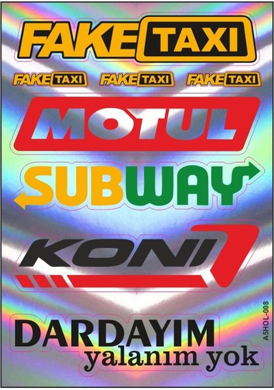 A5 Hologram Sticker 078 Tek Paket Çoklu Sticker