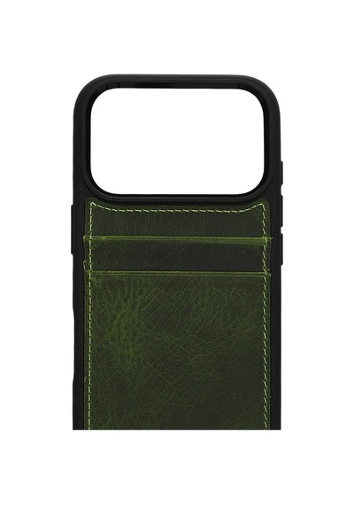 Vintage Wallet Kartlıklı Premium Deri Kılıf Apple Uyumlu iPhone 17 Pro Vintage Wallet Haki
